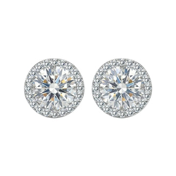 The Apollo Moissanite Diamond Halo Studs