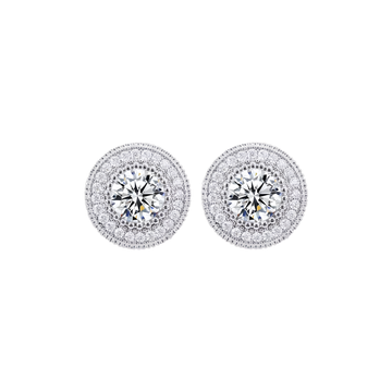 Die Anais Moissanit-Diamant-Halo-Ohrstecker
